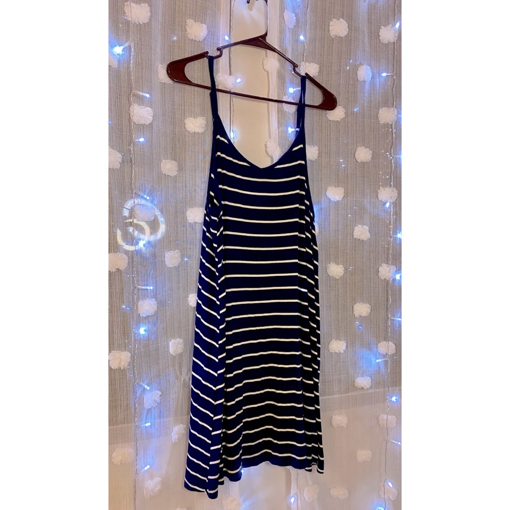 Navy Striped Mini Dress